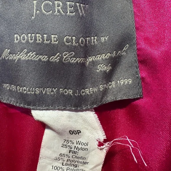 J. Crew Double Cloth Vibrant Pink Coat with Thinsulate - Picture 5 of 10